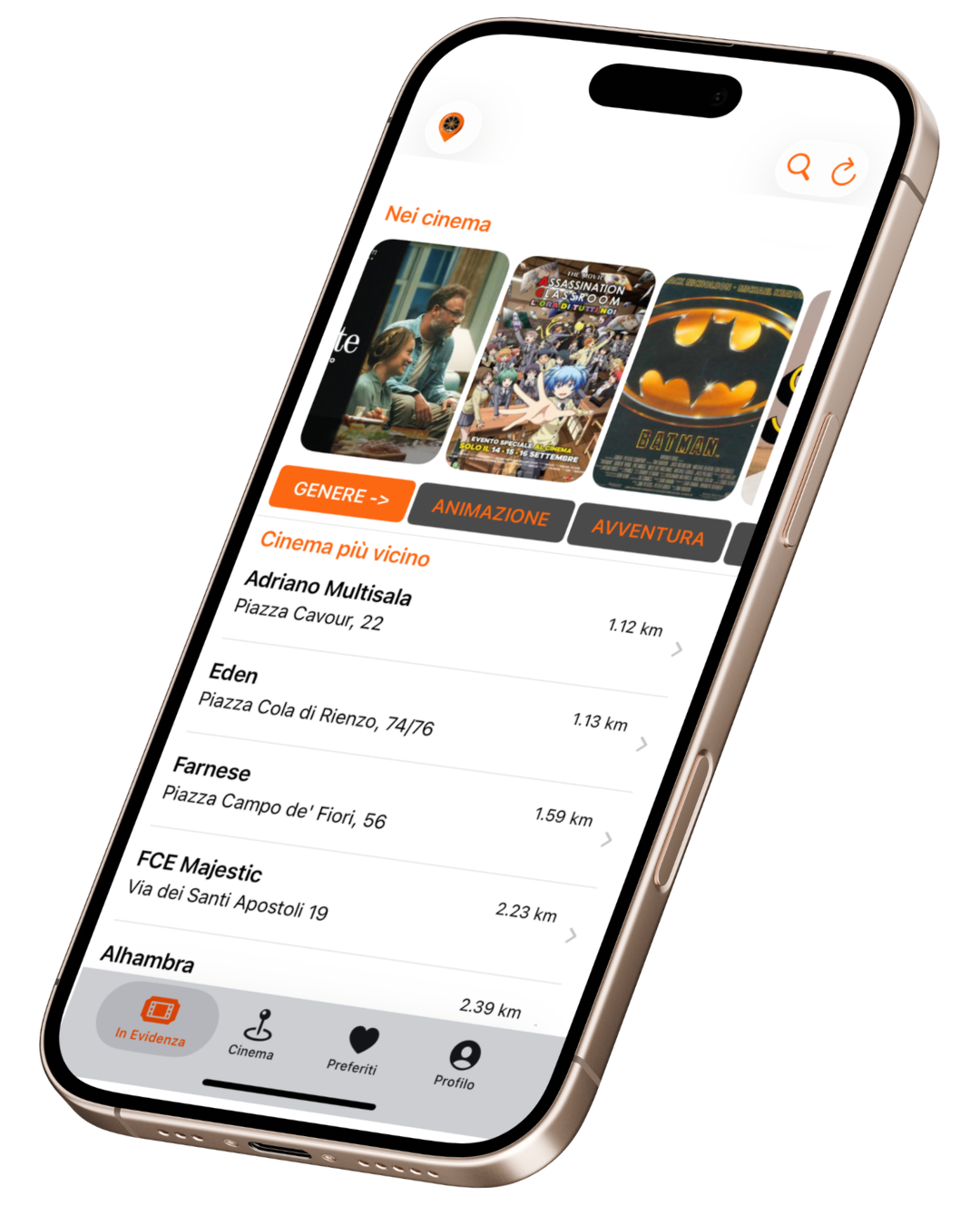 CinemApp su iPhone